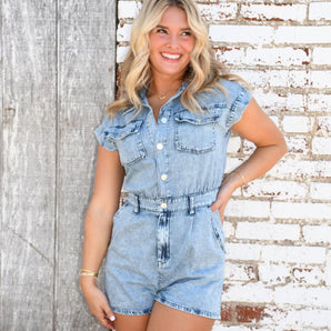 BLUE JEAN BABY DENIM ROMPER